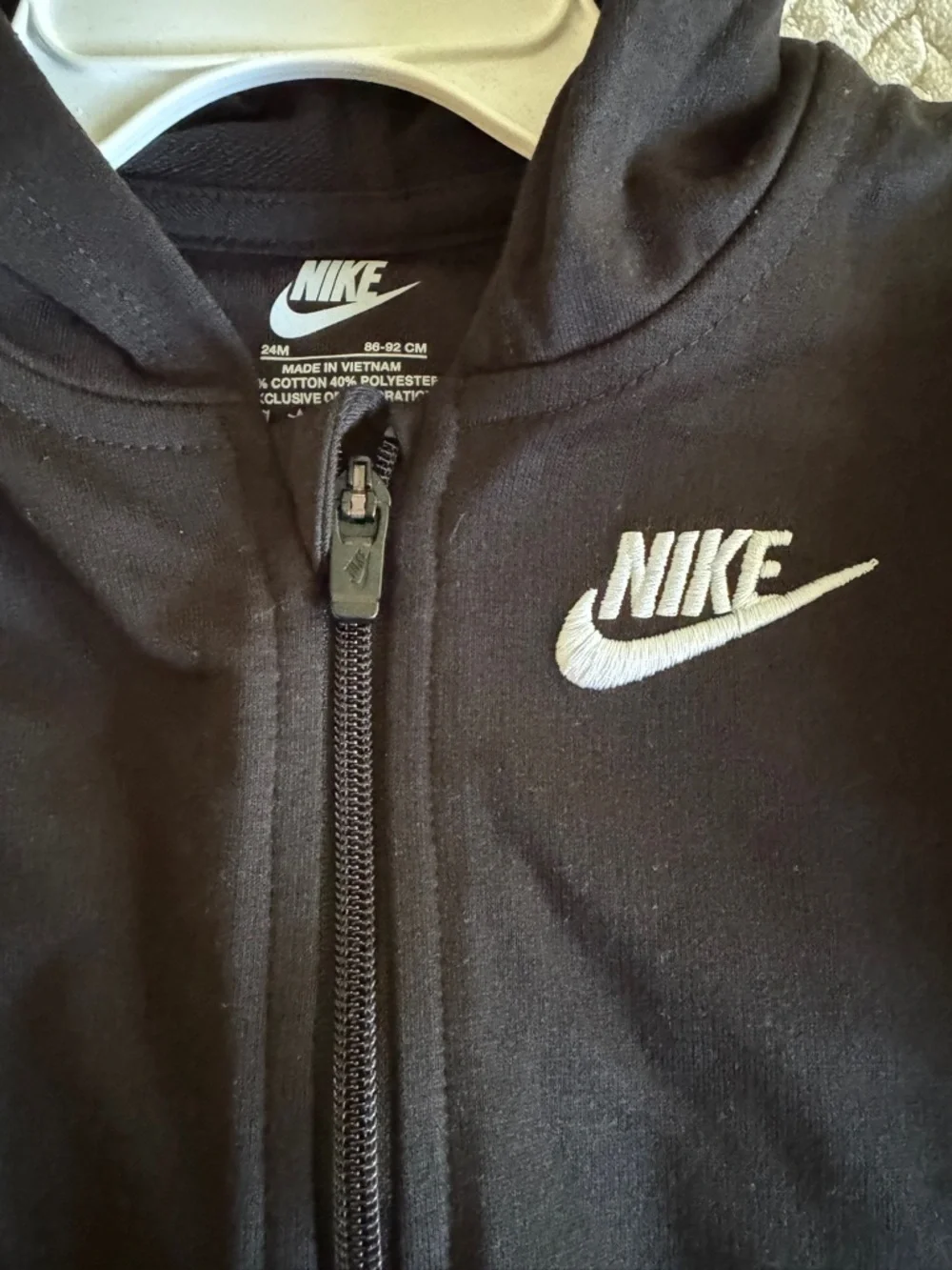 Nike Black Kids' Zip-Up Hooded One-Piece Size 24 Months NWT